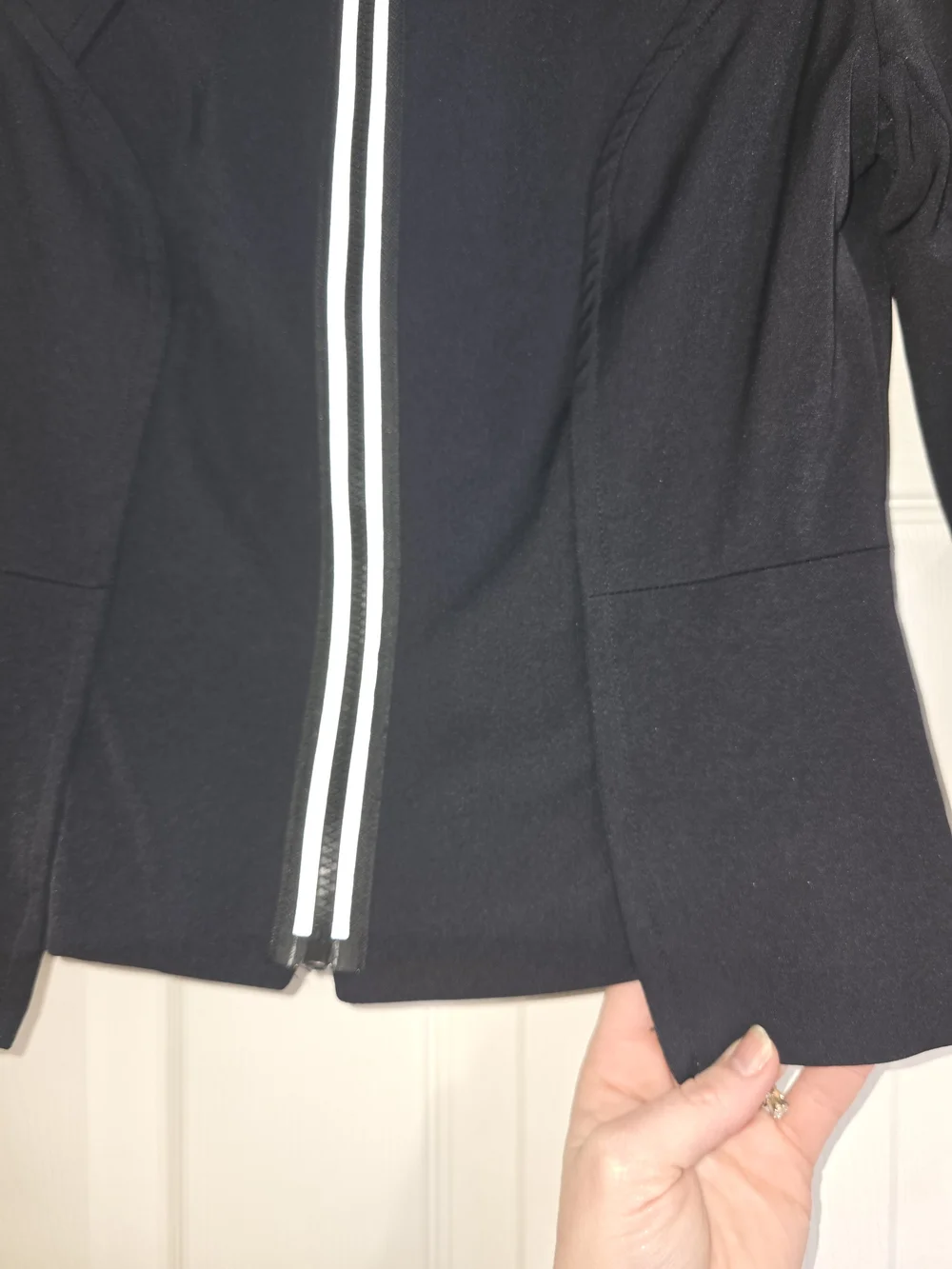 Milly Of New York Black Zip-Front Tailored Designer Jacket - Picture 7 of 13